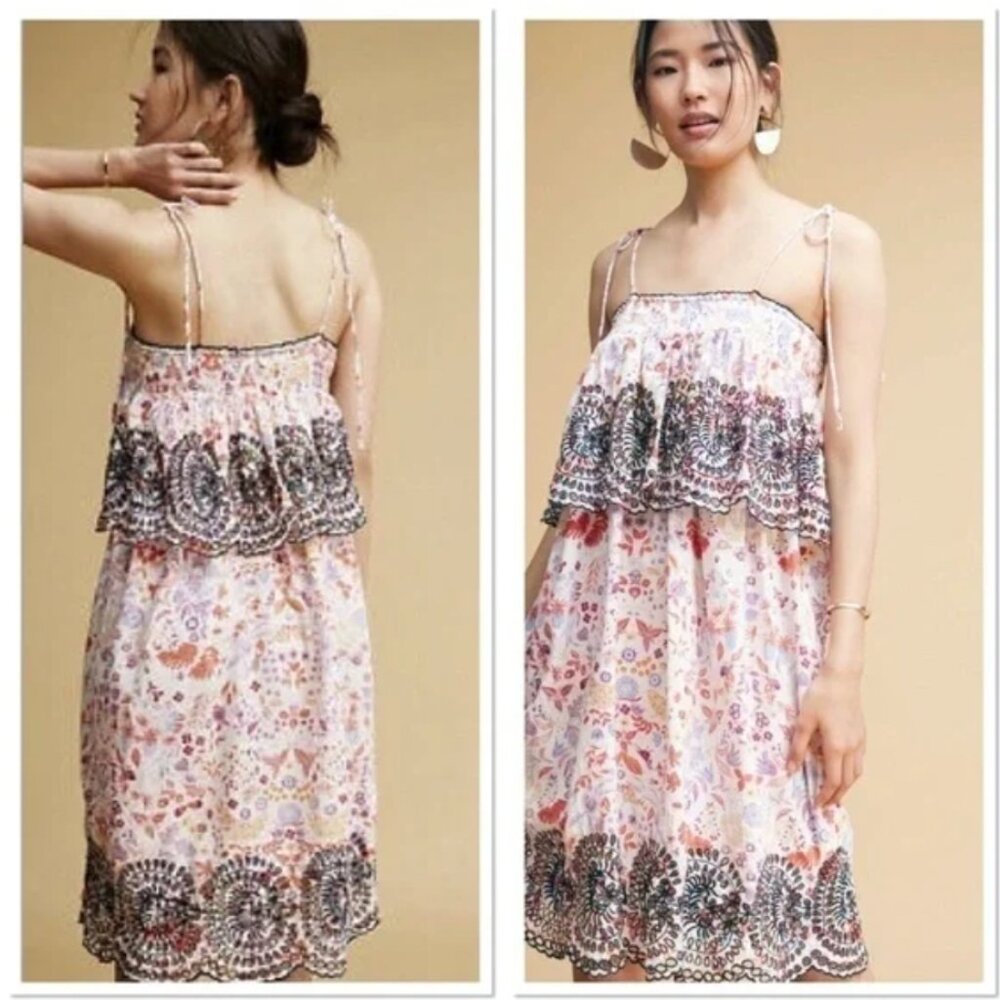 ANTIK BATIK colorful smocked Samsa embroidered sundress